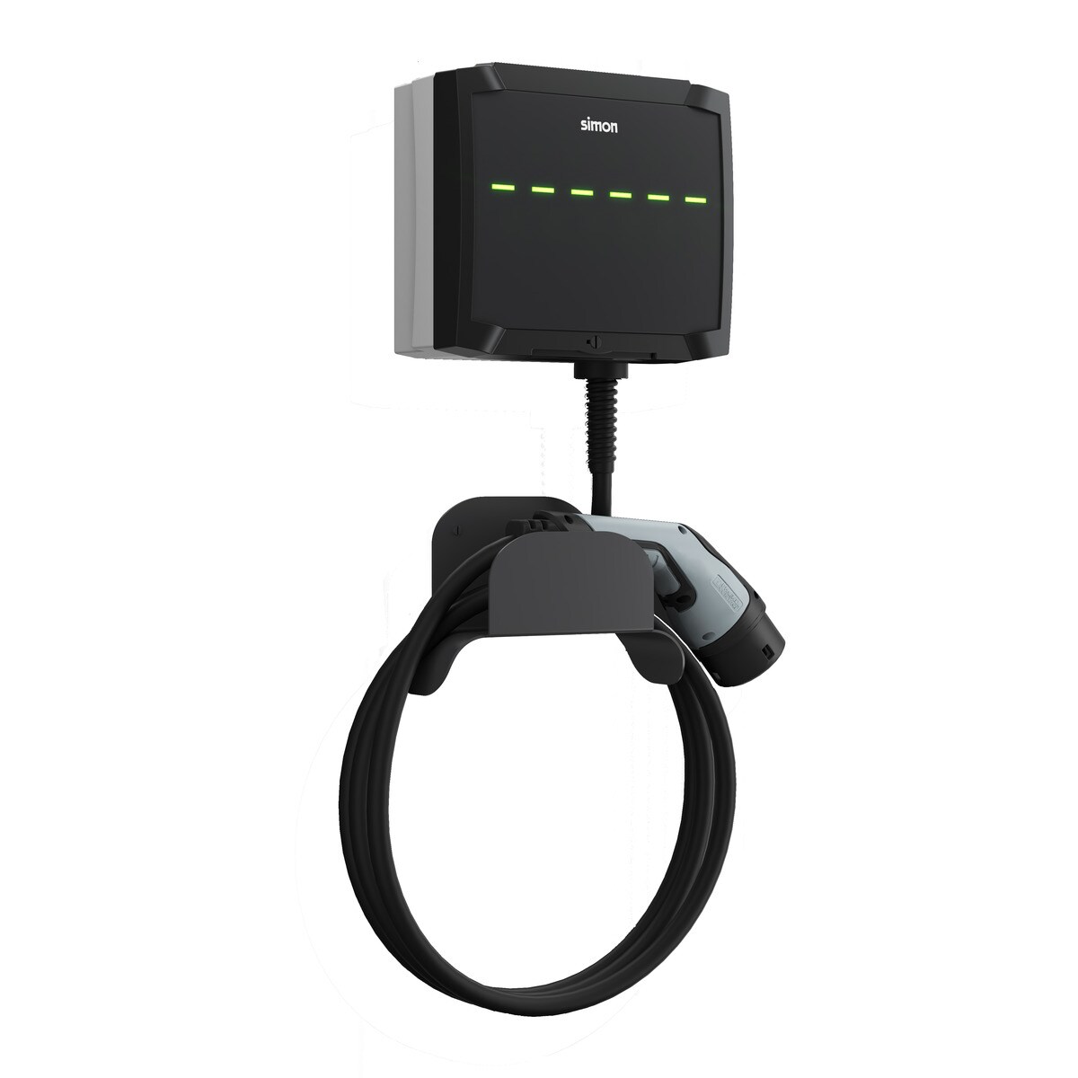 Cargador Vehículo Pared Cable 5m T2 22kW Trifásico + Bluetooth + Automático y Diferencial Aluminio-1