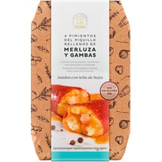 4 Pimentos de Piquillo Recheados com Pescada e Camarões embalagem 250 g - Club Del Gourmet