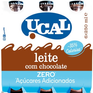 Leite com Chocolate Zero Açúcares Adicionados Pack 6 unidades embalagem 1500 ml - Ucal