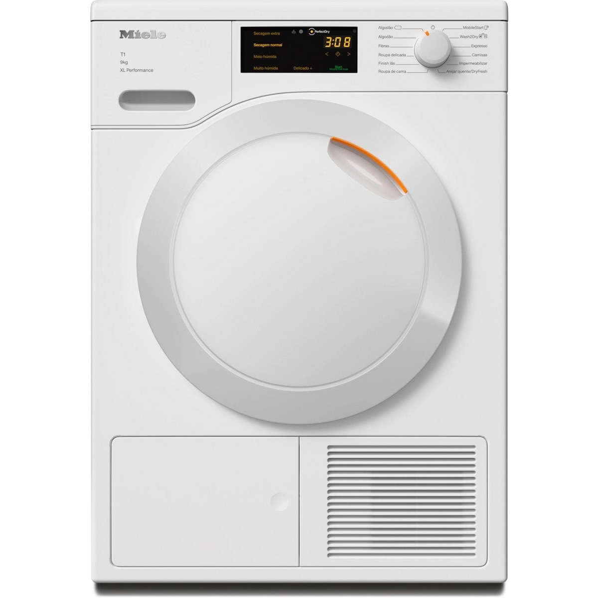 Máquina de Secar Roupa Miele TCC364WP Side-by-side, PerfectDry, EcoDry e AddLoad com Bomba de Calor e de 9 Kg - Branco Branco-1