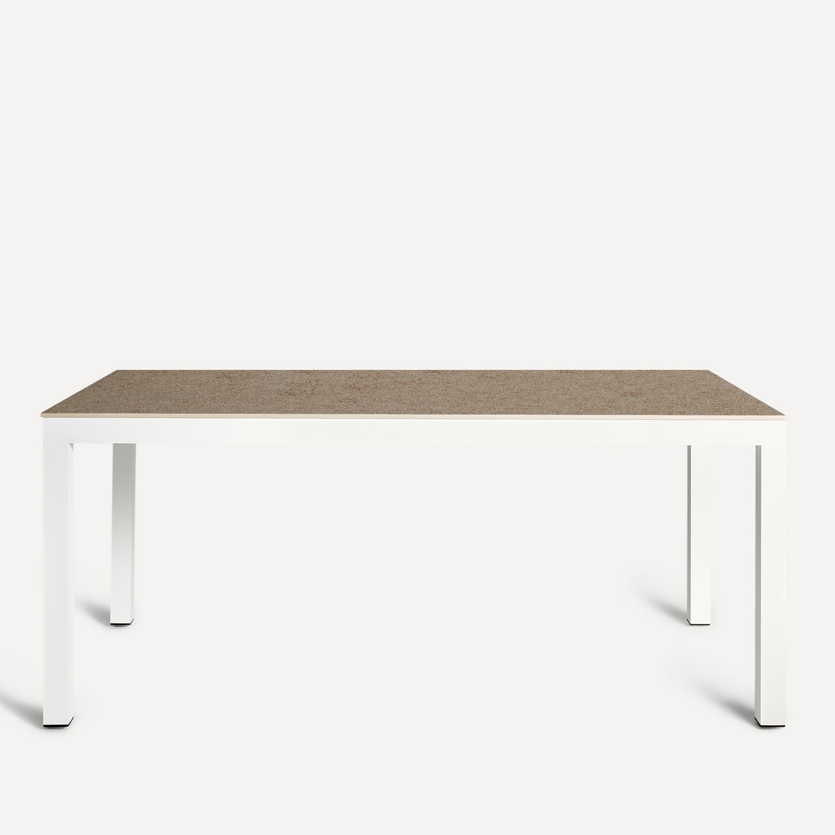 Mesa de comedor de jardín rectangular de cerámica Eternal Motif Blanco / Beige-2