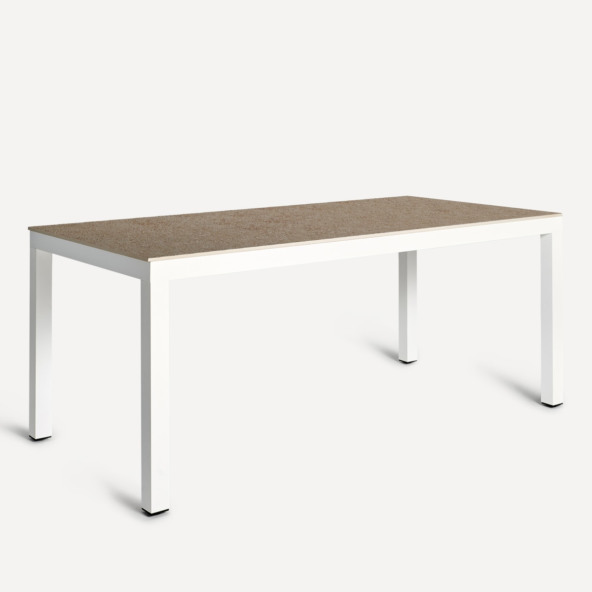 Mesa de comedor de jardín rectangular de cerámica Eternal Motif Blanco / Beige-1