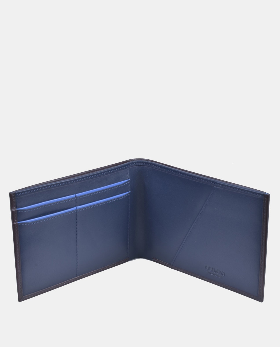 Carteira com Porta-Passaporte e em Pele - Castanho Castanho-2