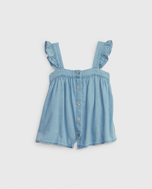 Imagen 0 de Blusa de niña tirantes liso y cuello cuadrado