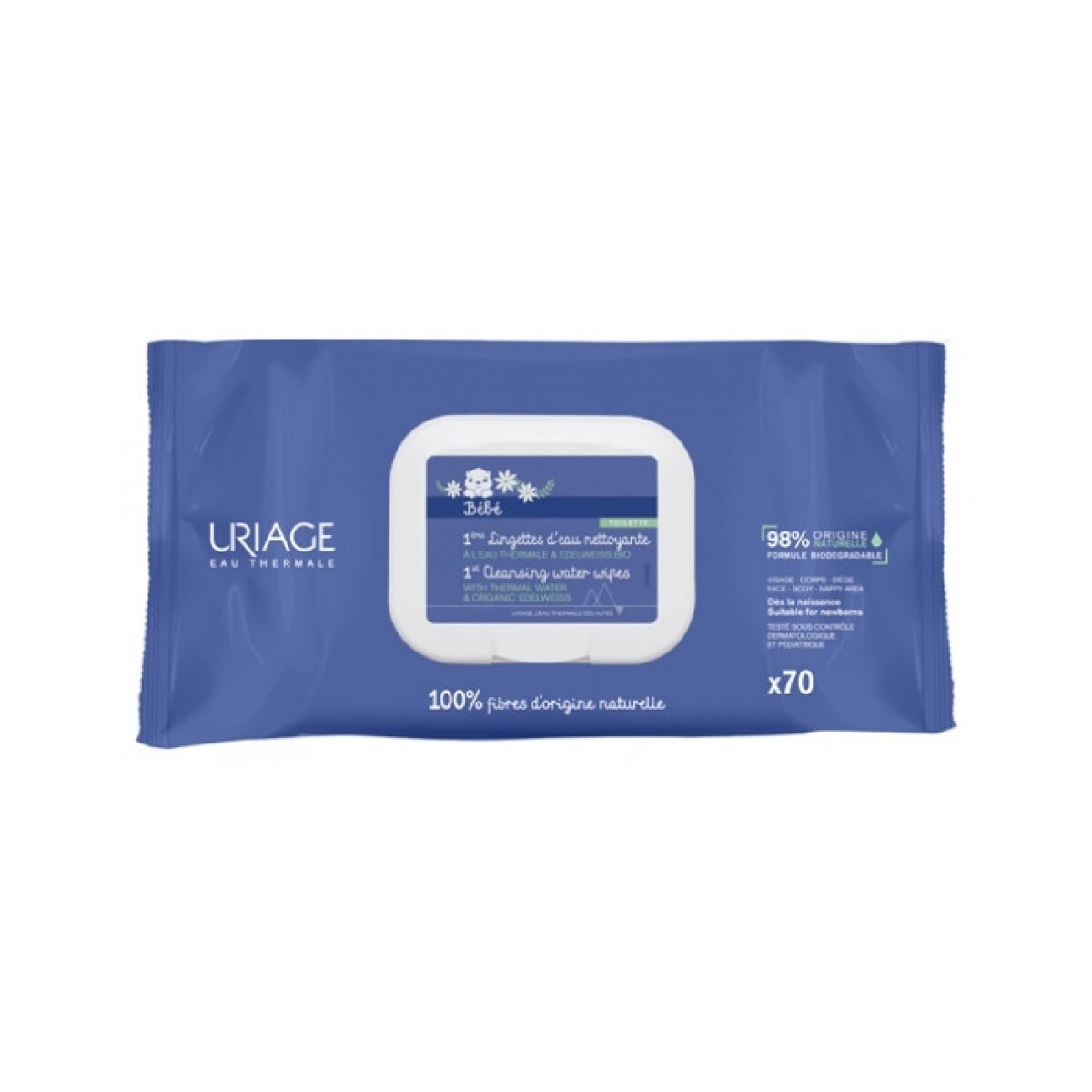 1ºs Toalhetes de Limpeza Extra Delicados Uriage Bebé - 70 Toalhetes 1