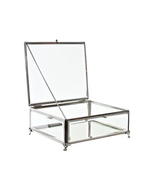 Imagen 0 de Joyero cristal metal 25x21x10 43cm, brillante