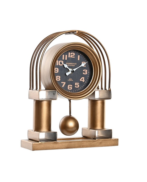 Imagen 0 de Reloj sobremesa hierro cristal 25x8x31 dorado