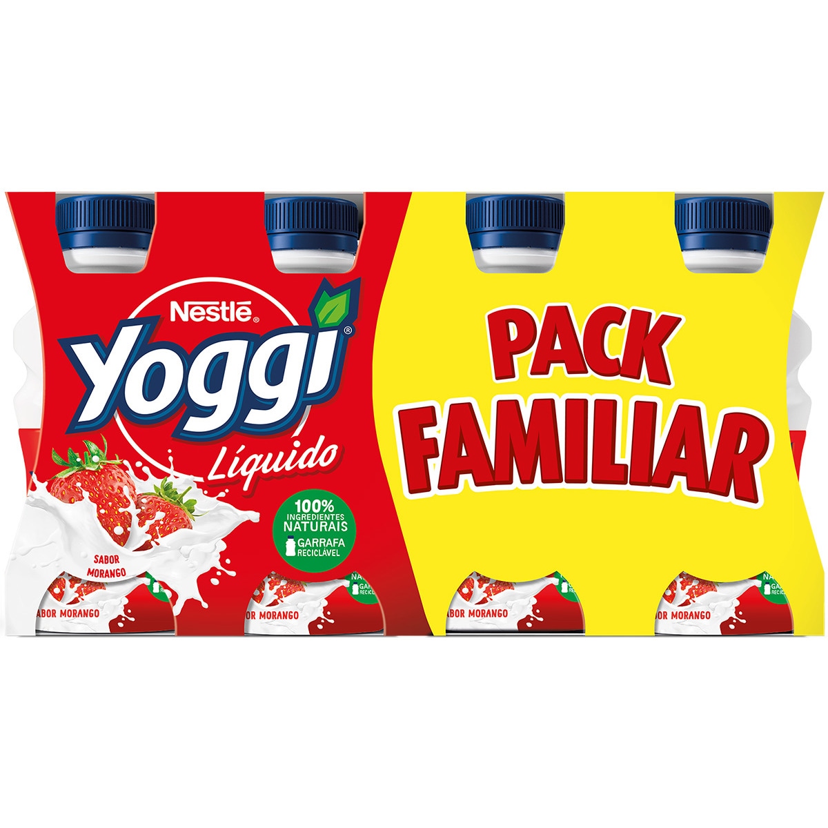 Iogurte Líquido de Morango Pack 8 unidades embalagem 160 g