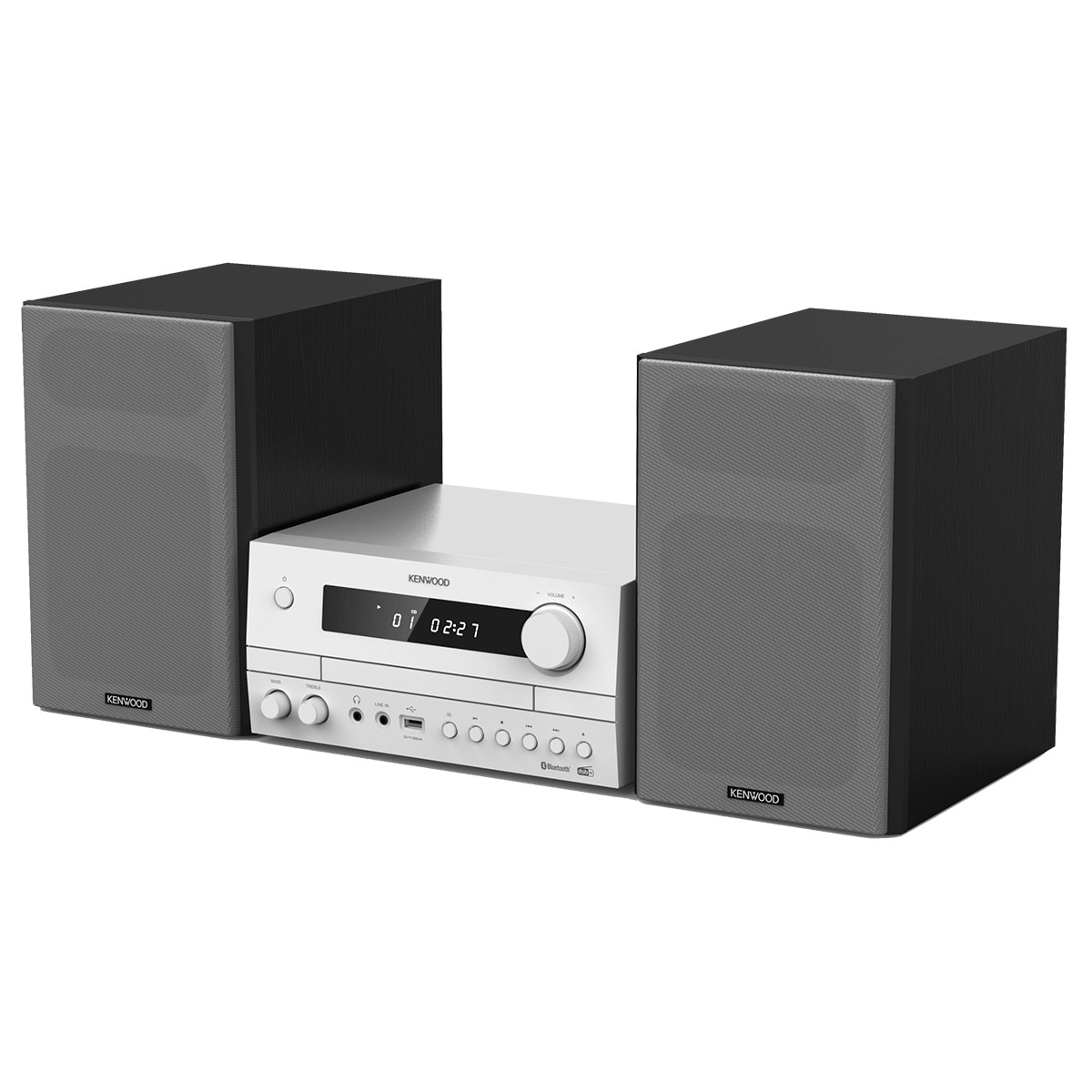 Microcadena Kenwood M-822DAB con CD, USB, DAB+ y Bluetooth Audio Streaming Blanco-3