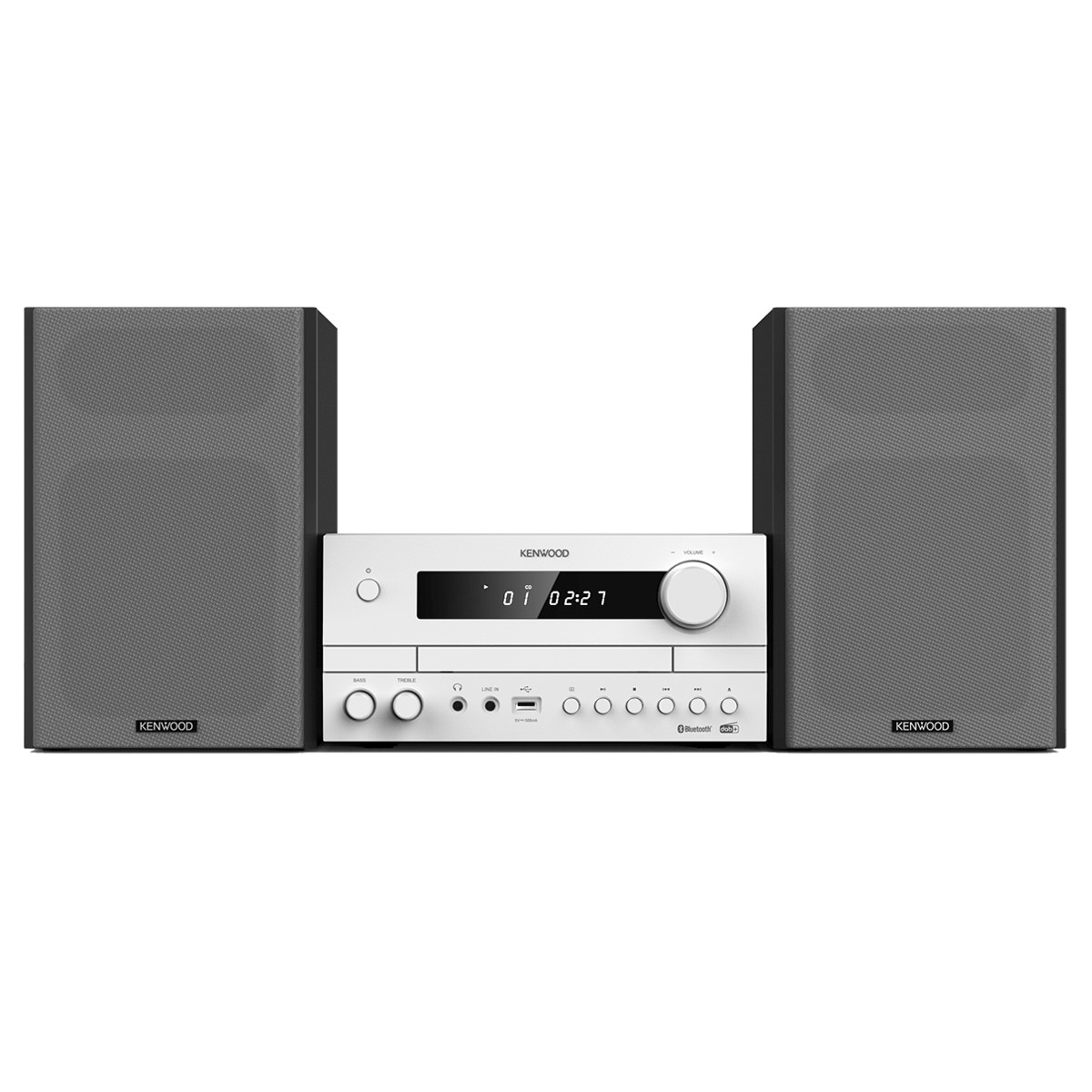 Microcadena Kenwood M-822DAB con CD, USB, DAB+ y Bluetooth Audio Streaming Blanco-2