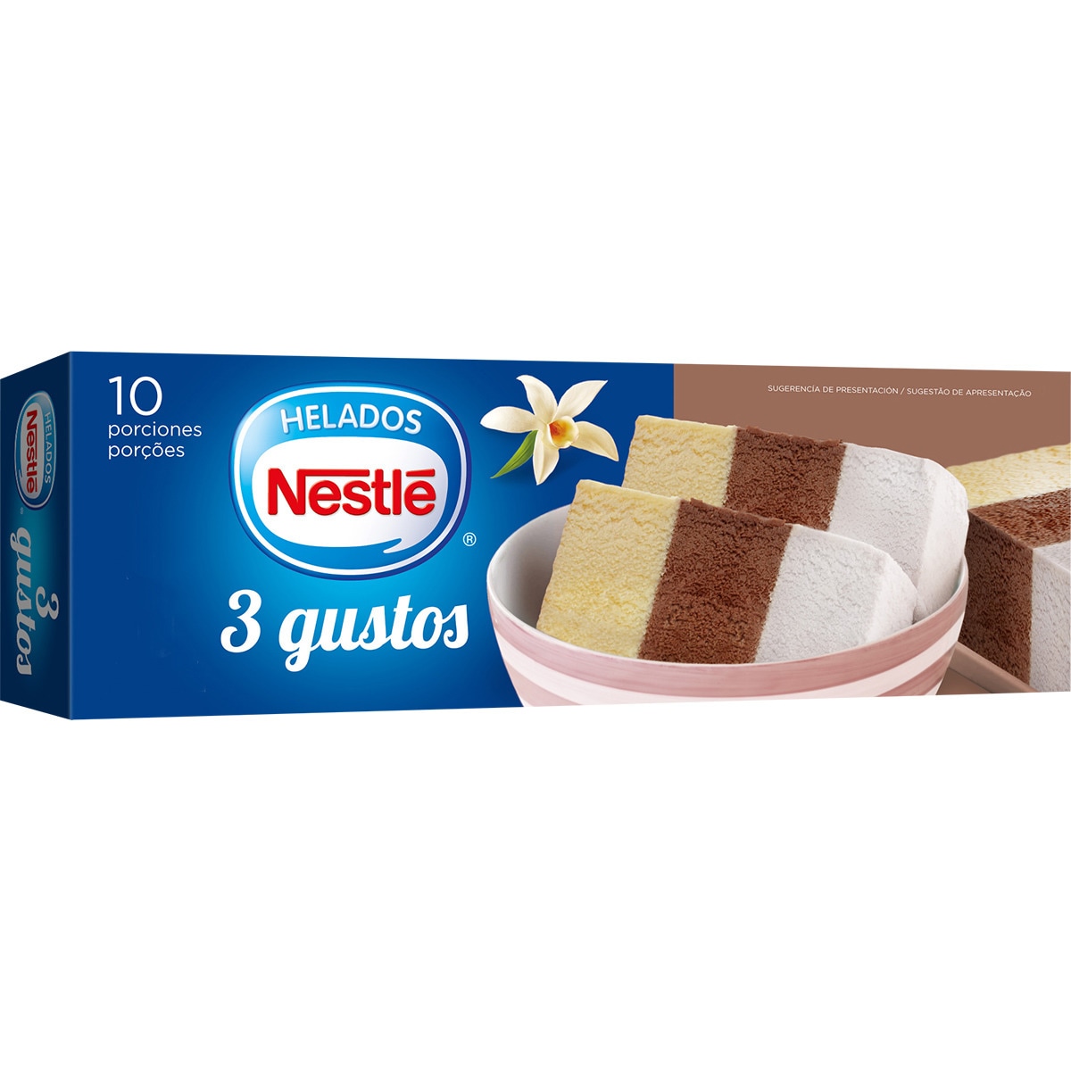 bloque de helado tres gustos estuche 1 l