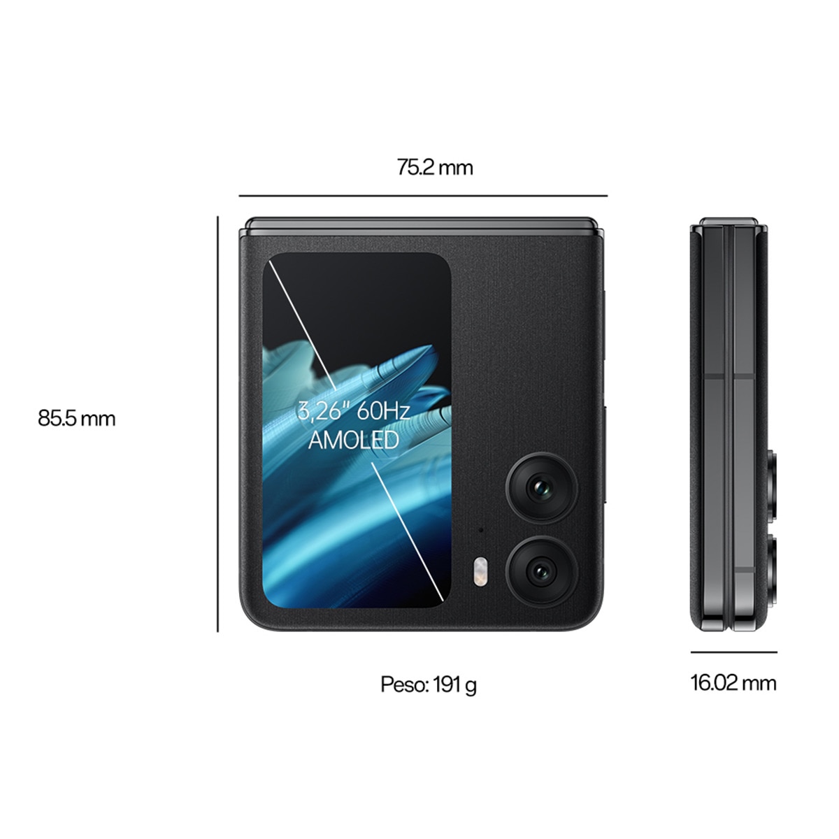 Oppo Find N2 Flip 5G 8 GB + 256 GB negro móvil libre Negro-3