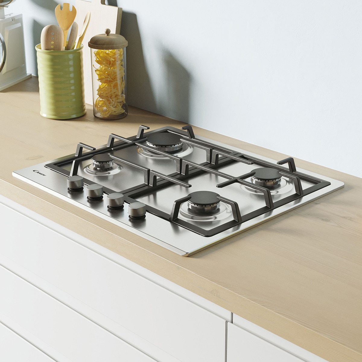 Placa de gas Candy con 4 quemadores, de 60 cm - CHG6BRX Acero Inox-3