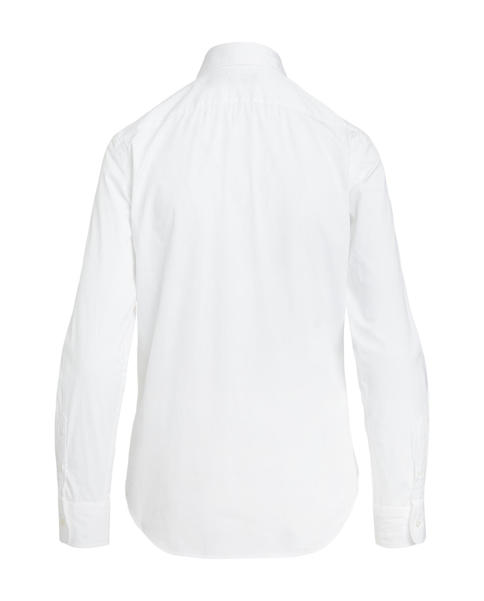 Camisa Básica com Logótipo em Contrate Branco-8