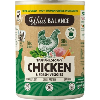 comida húmeda para perros con pollo y verduras Grain Free lata 400 g - Wild Balance