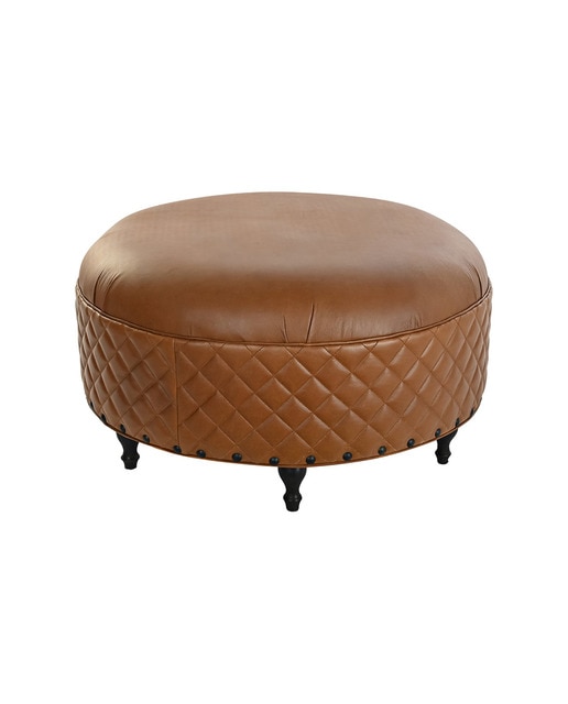 Imagen 0 de Reposapies madera piel 94x94x54 marrón