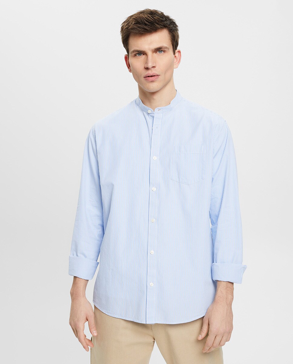 Chemise regular fit col Mao