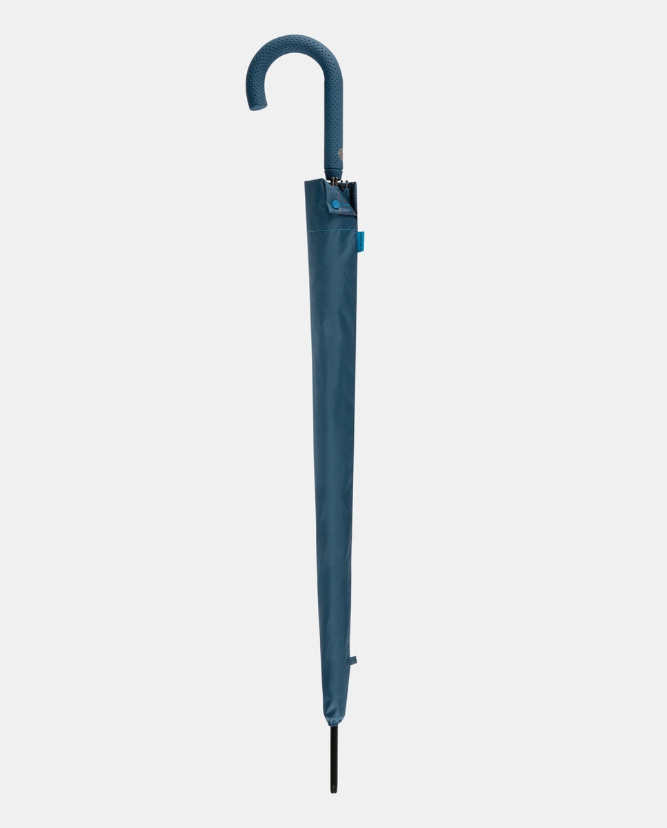 Guarda-chuva comprido automático azul com estampado aos quadrados Azul-3