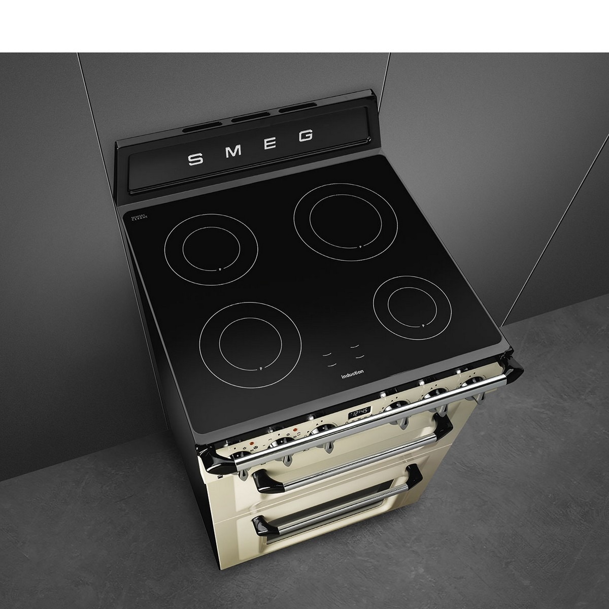Fogão Elétrico com Placa de Indução Smeg Victoria TR62IP2 Forno Termoventilado de 61 Litros e de 4 Zonas - Creme Creme-2