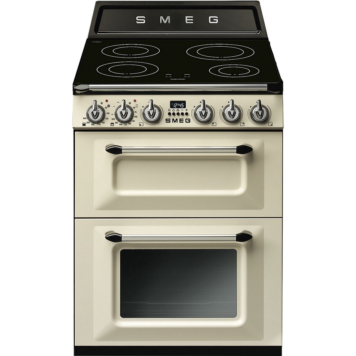 Fogão Elétrico com Placa de Indução Smeg Victoria TR62IP2 Forno Termoventilado de 61 Litros e de 4 Zonas - Creme Creme-1