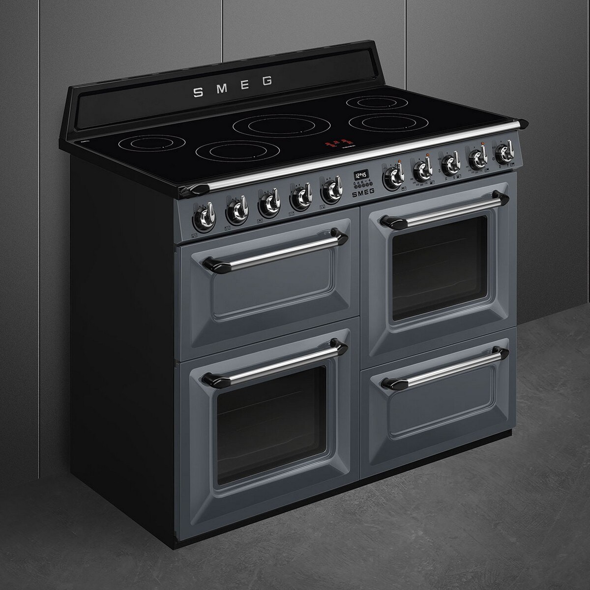 Fogão Elétrico com Placa de Indução Smeg Victoria TR4110IGR2 Limpeza VaporClean de 110 cm - Slate Grey Cinza Quadro-2