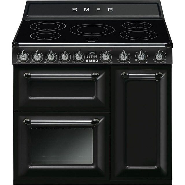 Imagem 0 de Fogão Elétrico com Placa de Indução Smeg Victoria TR93IBL2 Limpeza VaporClean de 90 cm - Preto