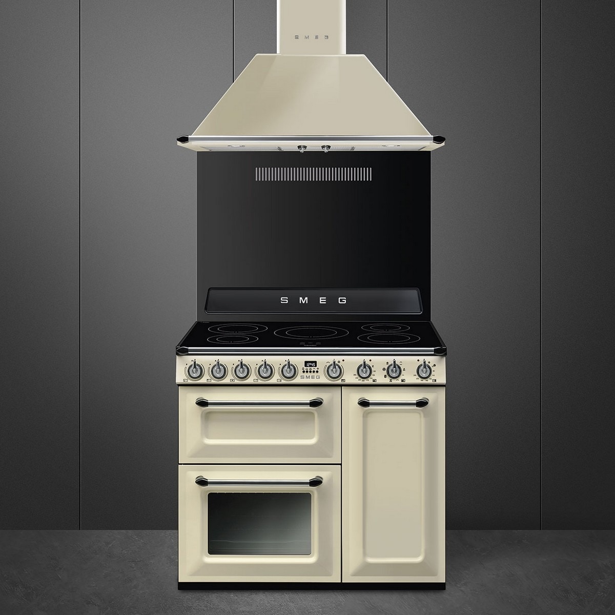 Fogão Elétrico com Placa de Indução Smeg Victoria TR93IP2 Limpeza VaporClean de 90 cm - Creme Creme-2