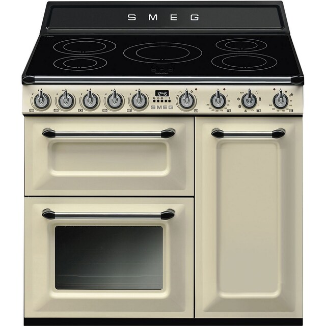 Imagem 0 de Fogão Elétrico com Placa de Indução Smeg Victoria TR93IP2 Limpeza VaporClean de 90 cm - Creme
