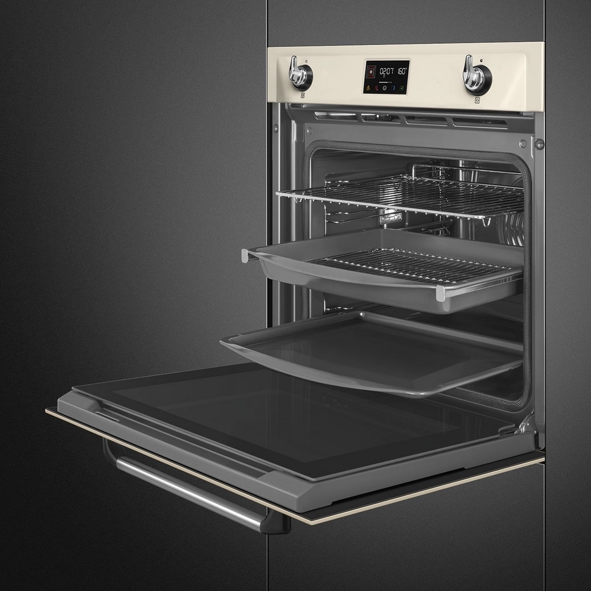 Forno Pyro Steam Smeg Victoria SOP6902S2PP com Sonda, Combinado com Vaporeira, de 3000 W e de 68 Litros - Creme Creme-4