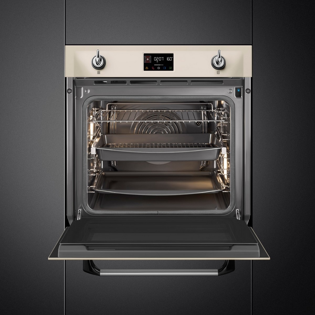 Forno Pyro Steam Smeg Victoria SOP6902S2PP com Sonda, Combinado com Vaporeira, de 3000 W e de 68 Litros - Creme Creme-3