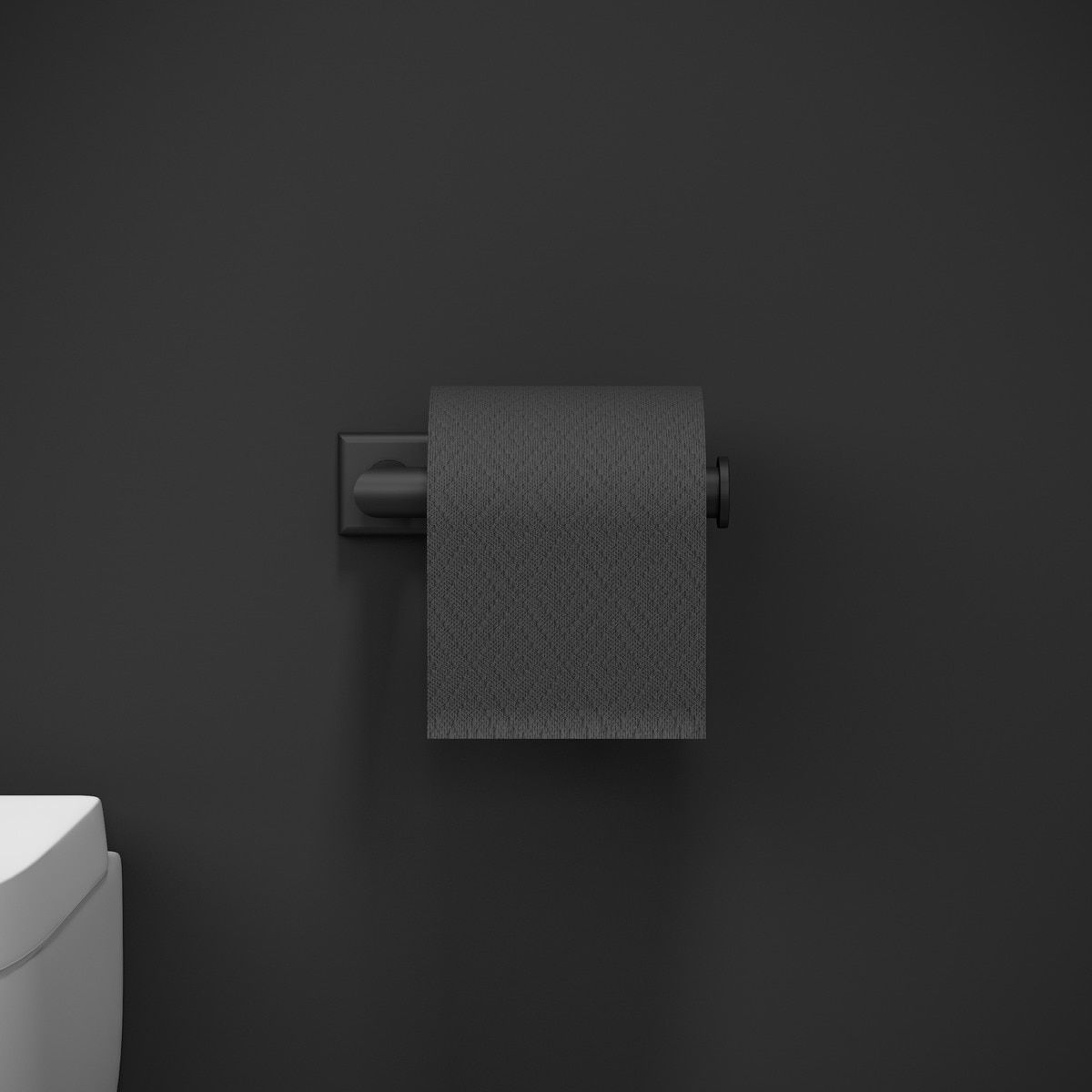 Porta-rolos sem Tampa com Embelezador Quadrado Kubic Preto-2