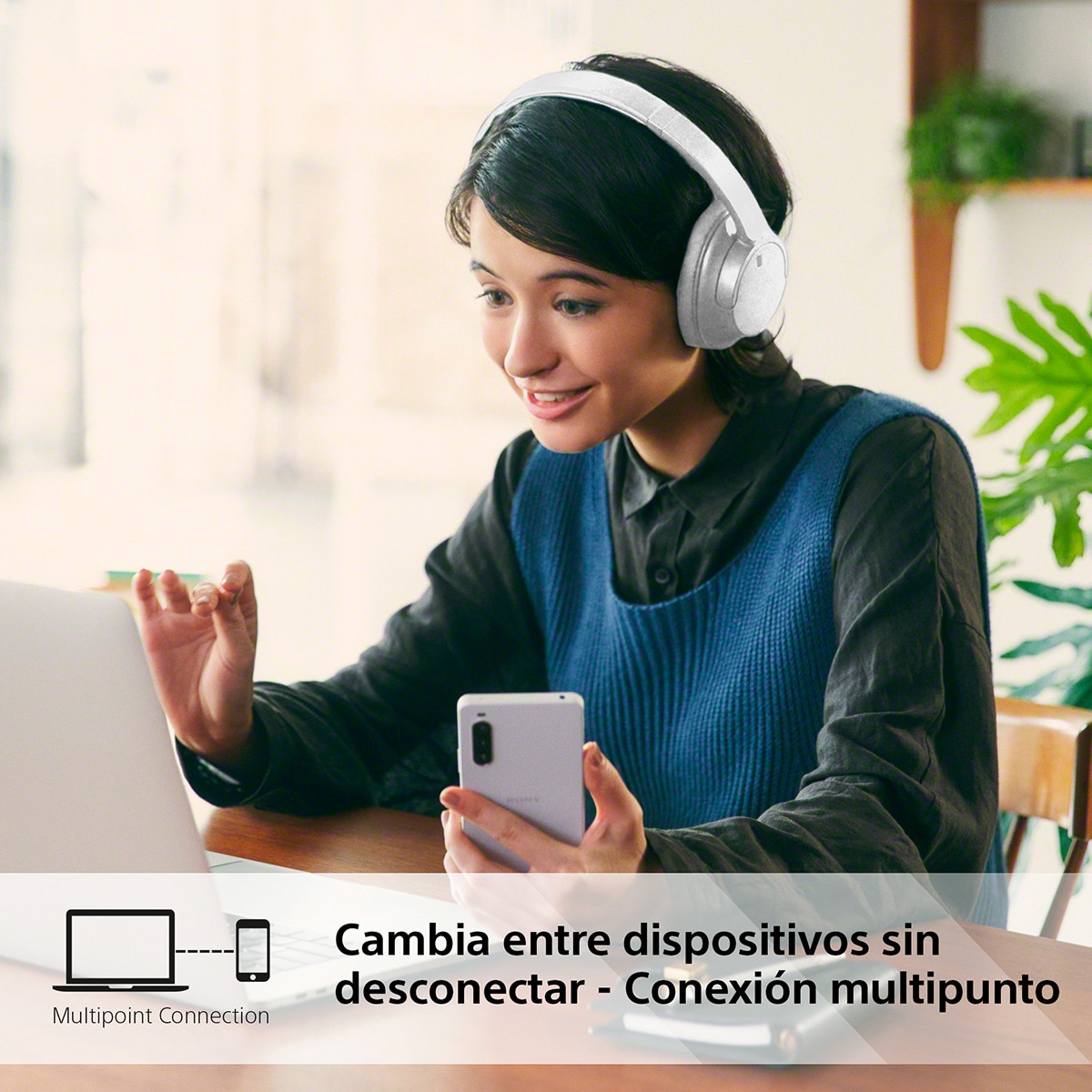 Sony WH CH720N Auriculares de diadema inalámbricos, Cancelación de ruido, hasta 50h. de batería, iOS, Android y PC Blanco-11
