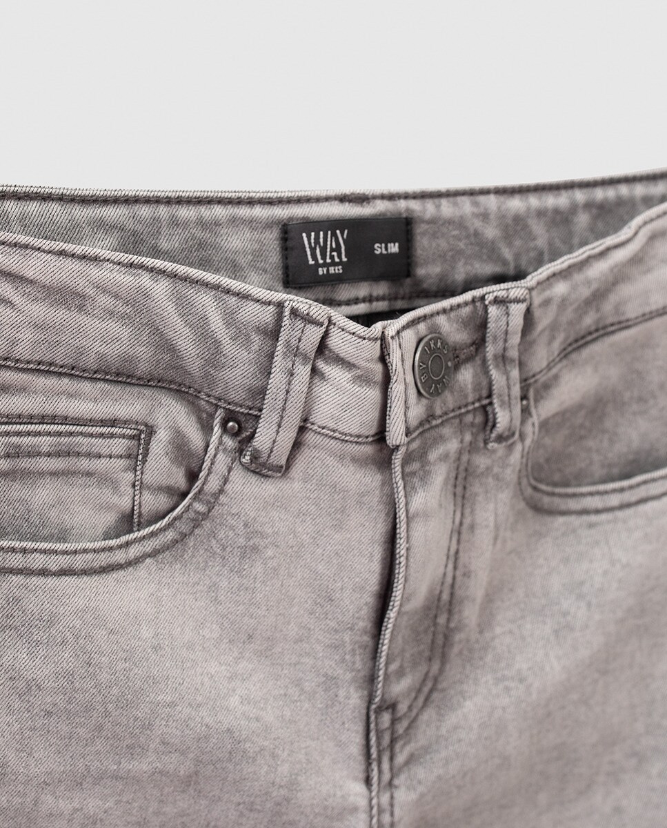 Jeans - Cinzento Cinzento-5