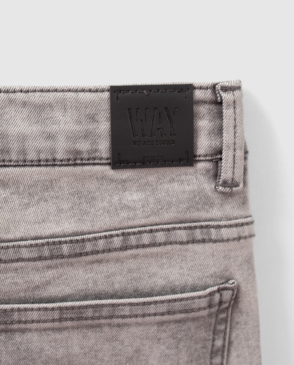 Jeans - Cinzento Cinzento-4