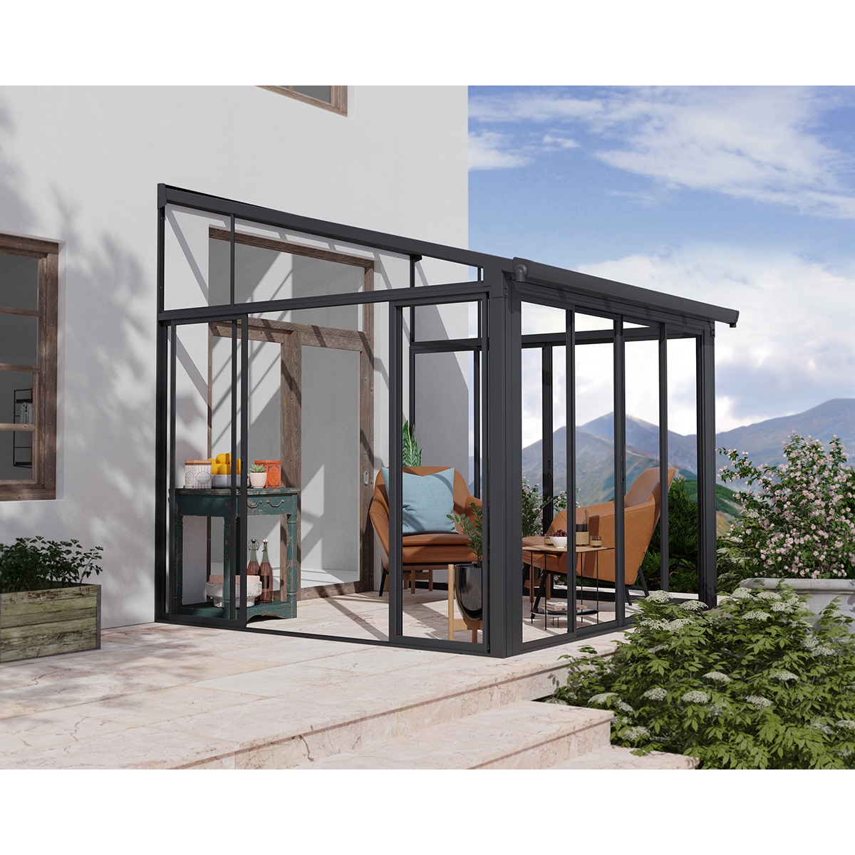 Veranda Aluminio San Remo 314 x 294 x 310 cm Gris oscuro-2