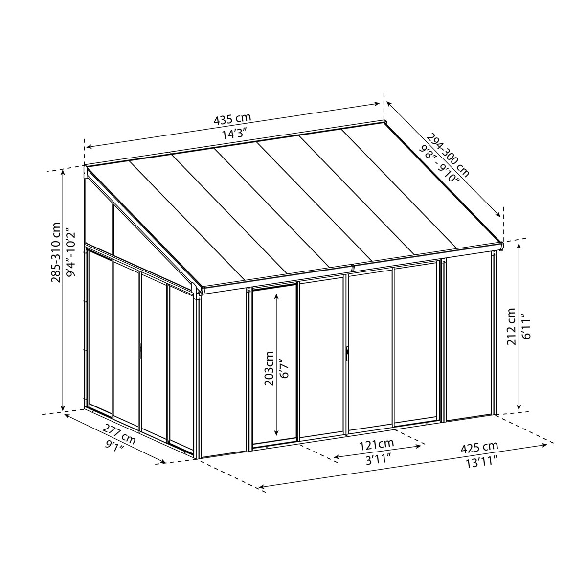 Veranda Aluminio San Remo 435 x 294 x 310 cm Blanco-7
