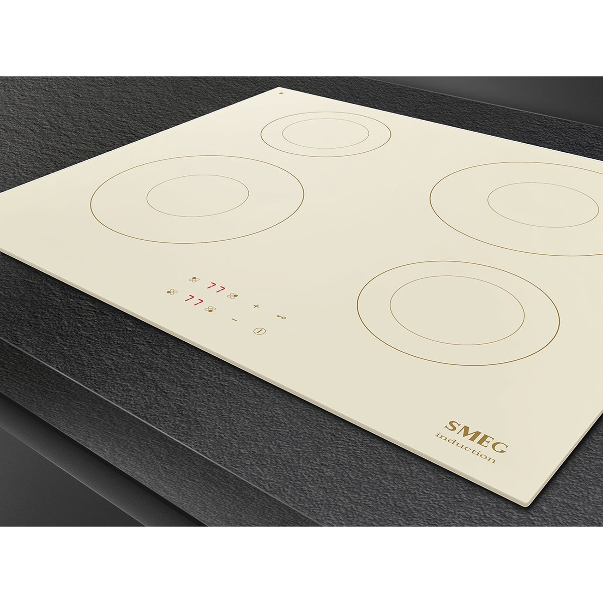 Placa de inducción Smeg 4 zonas de cocción, 60 cm - SI2641DP Crema-3