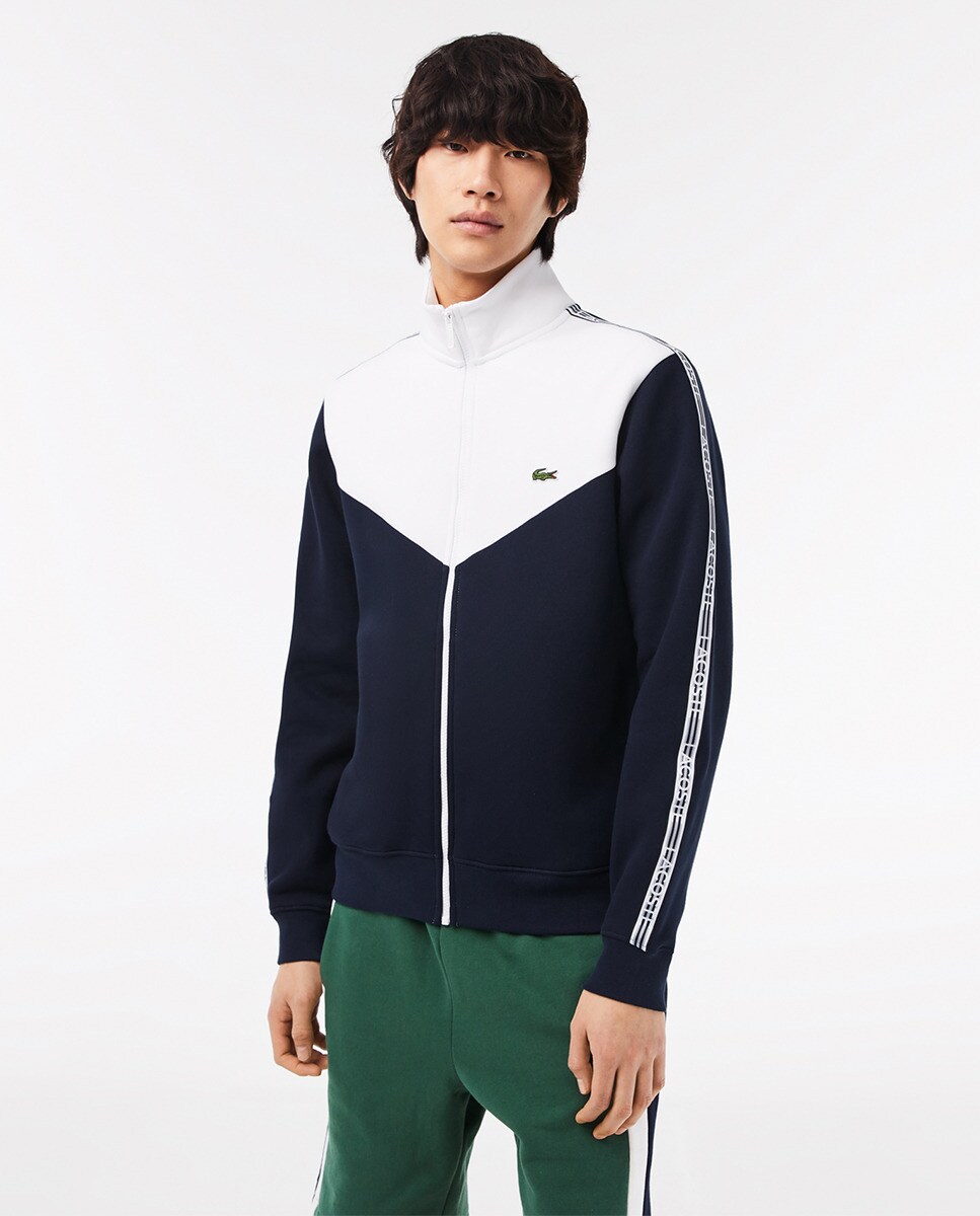 Sweat Lacoste classic fit color block zippé