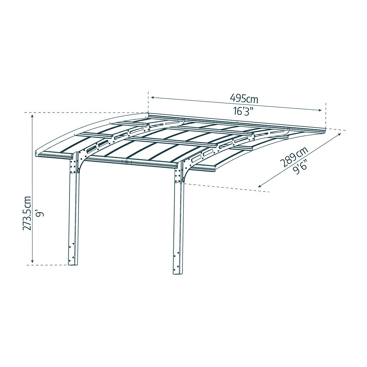 Cochera Aluminio Arizona Breeze Gris oscuro-19