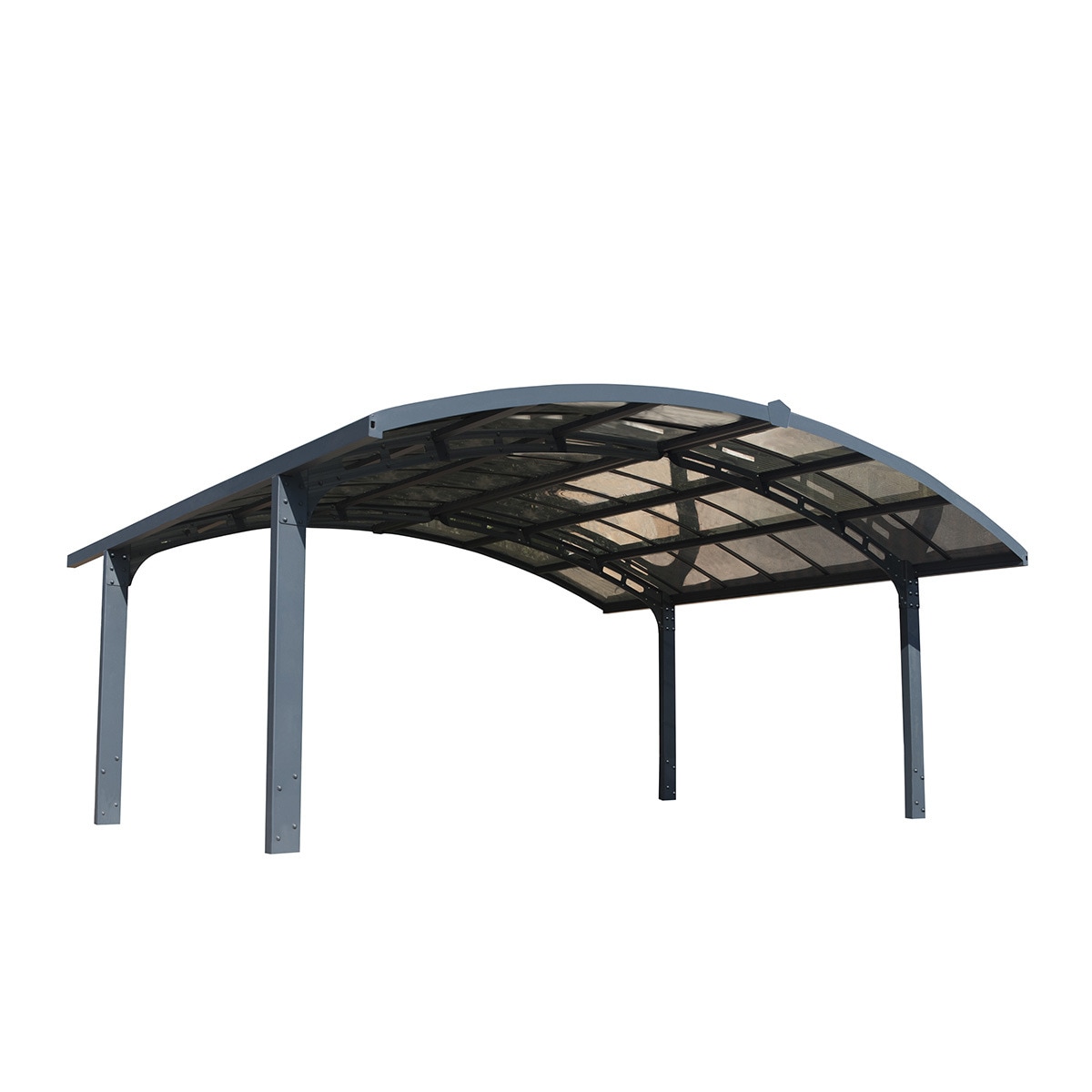 Cochera Aluminio Arizona Breeze x2 - 2 Posibilidades de montaje Gris oscuro-3