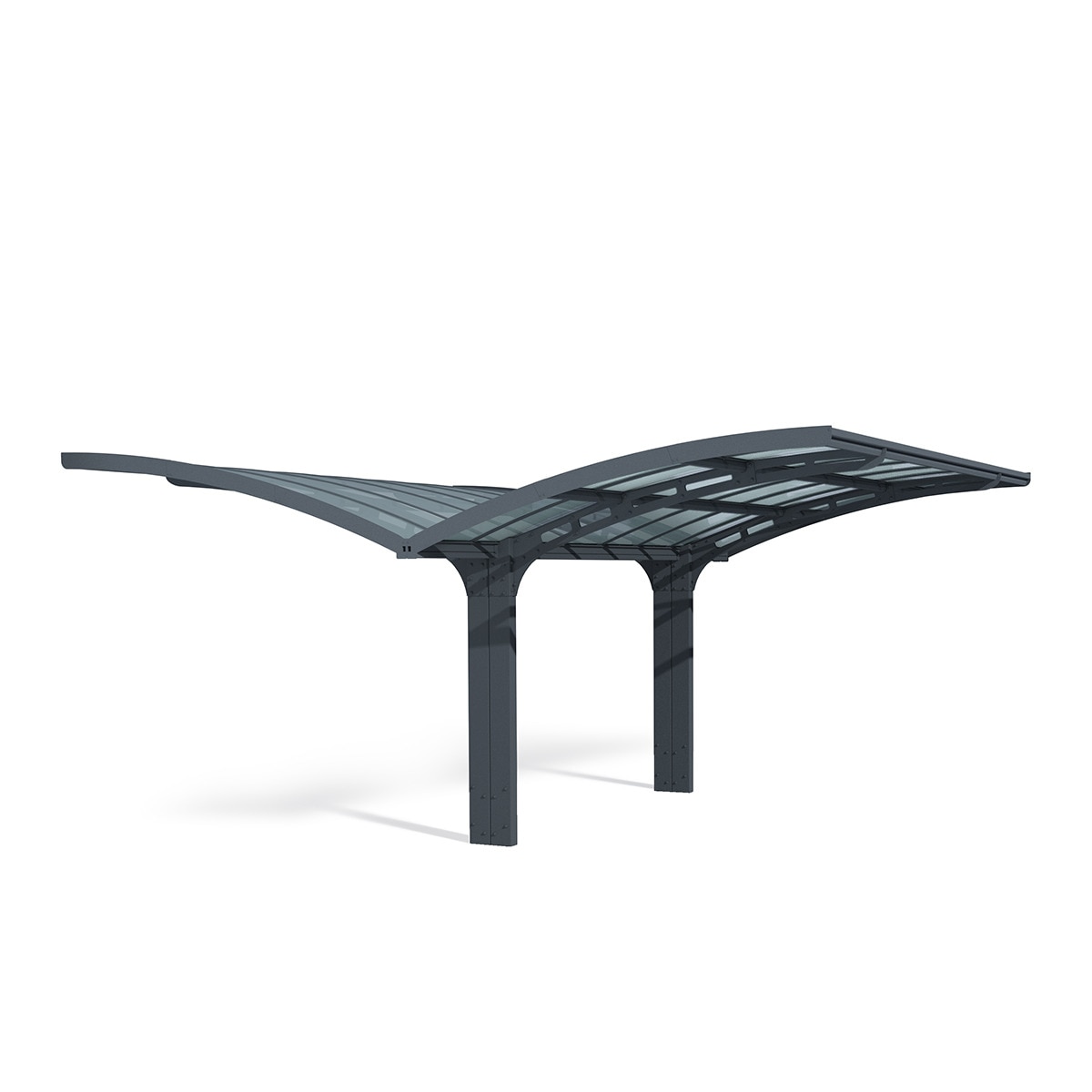 Cochera Aluminio Arizona Breeze x2 - 2 Posibilidades de montaje Gris oscuro-2