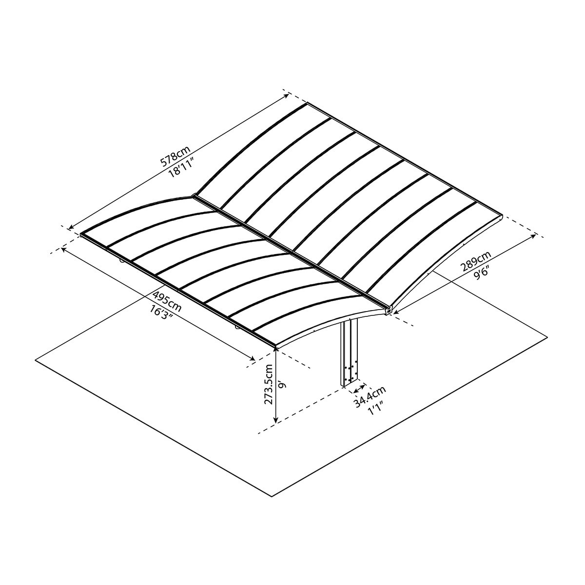 Cochera Aluminio Arizona Breeze x2 - 2 Posibilidades de montaje Gris oscuro-17