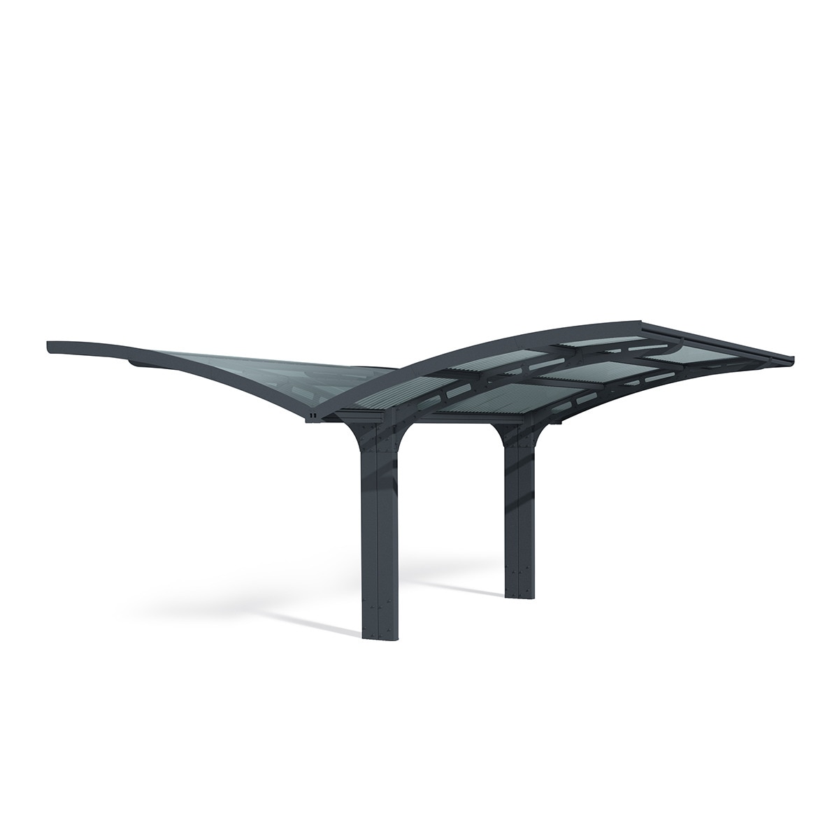 Cochera Aluminio Arizona Wave x2 - 2 Posibilidades de montaje Gris oscuro-1