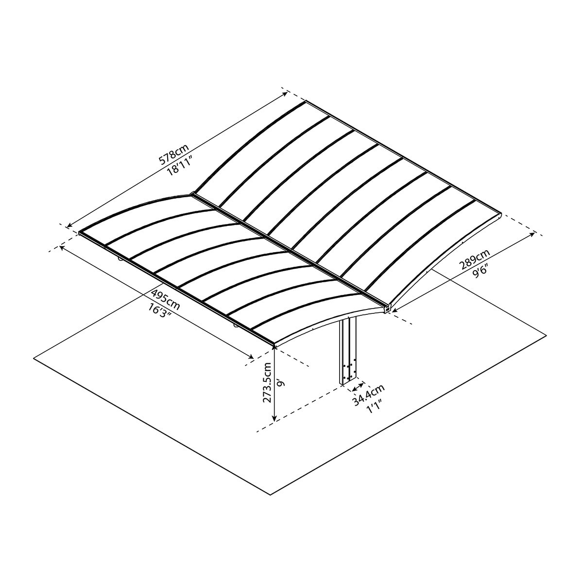 Cochera Aluminio Arizona Wave x2 - 2 Posibilidades de montaje Gris oscuro-16