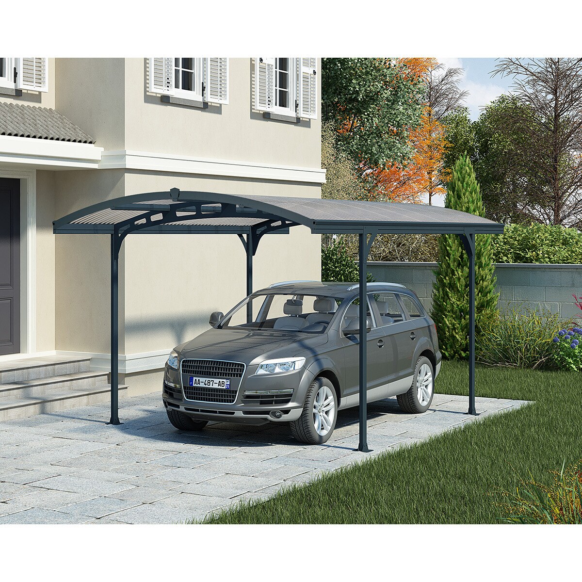 Cochera Aluminio Atlas Gris oscuro-3