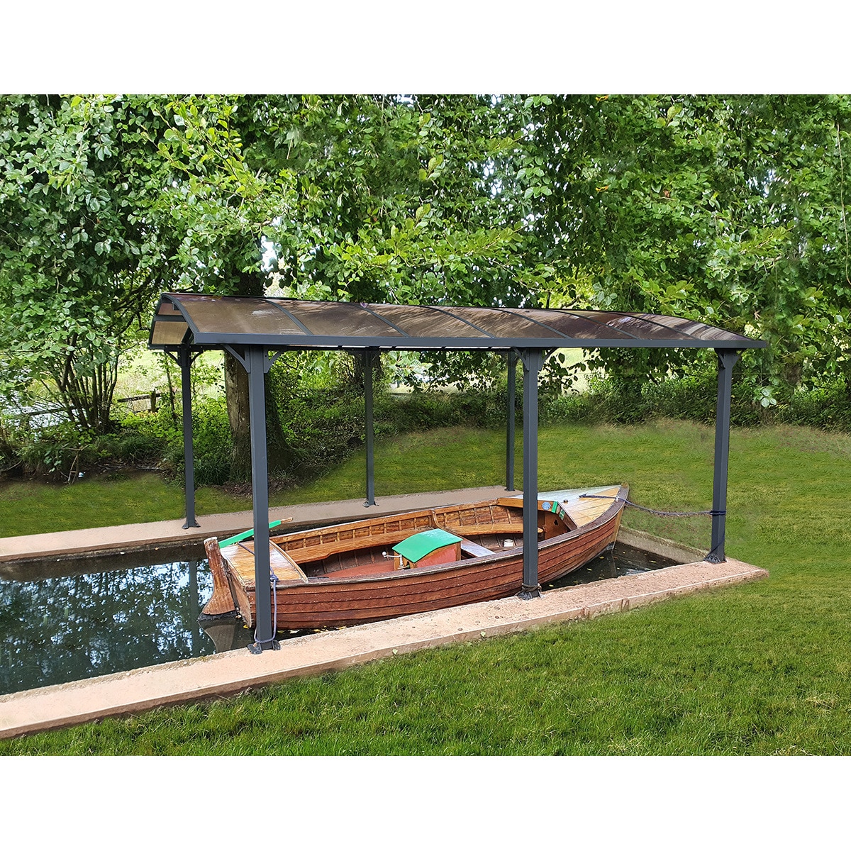 Cochera Aluminio Arcadia 359x507x242 cm Gris oscuro-3