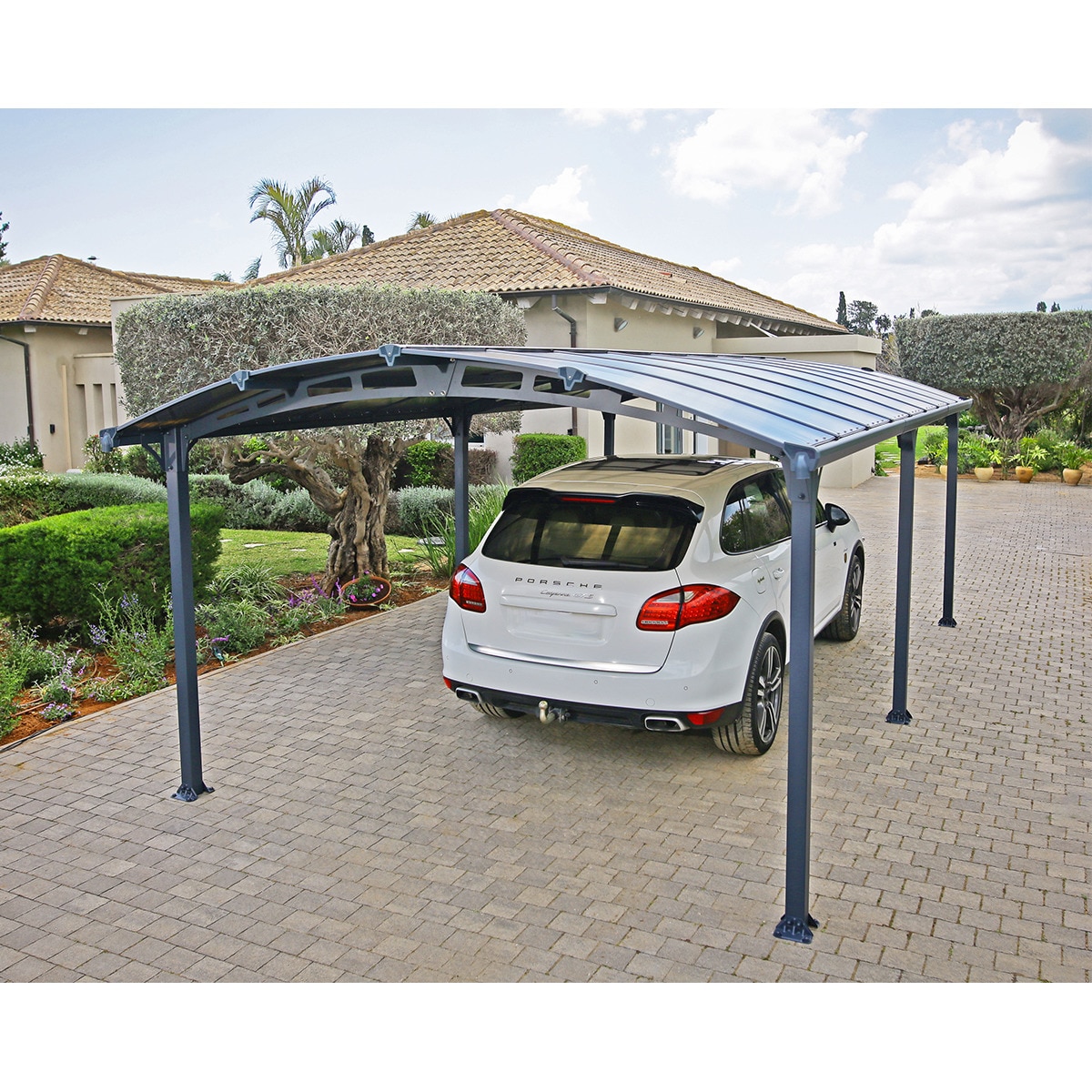 Cochera Aluminio Arcadia 359x649x242 cm Gris oscuro-7