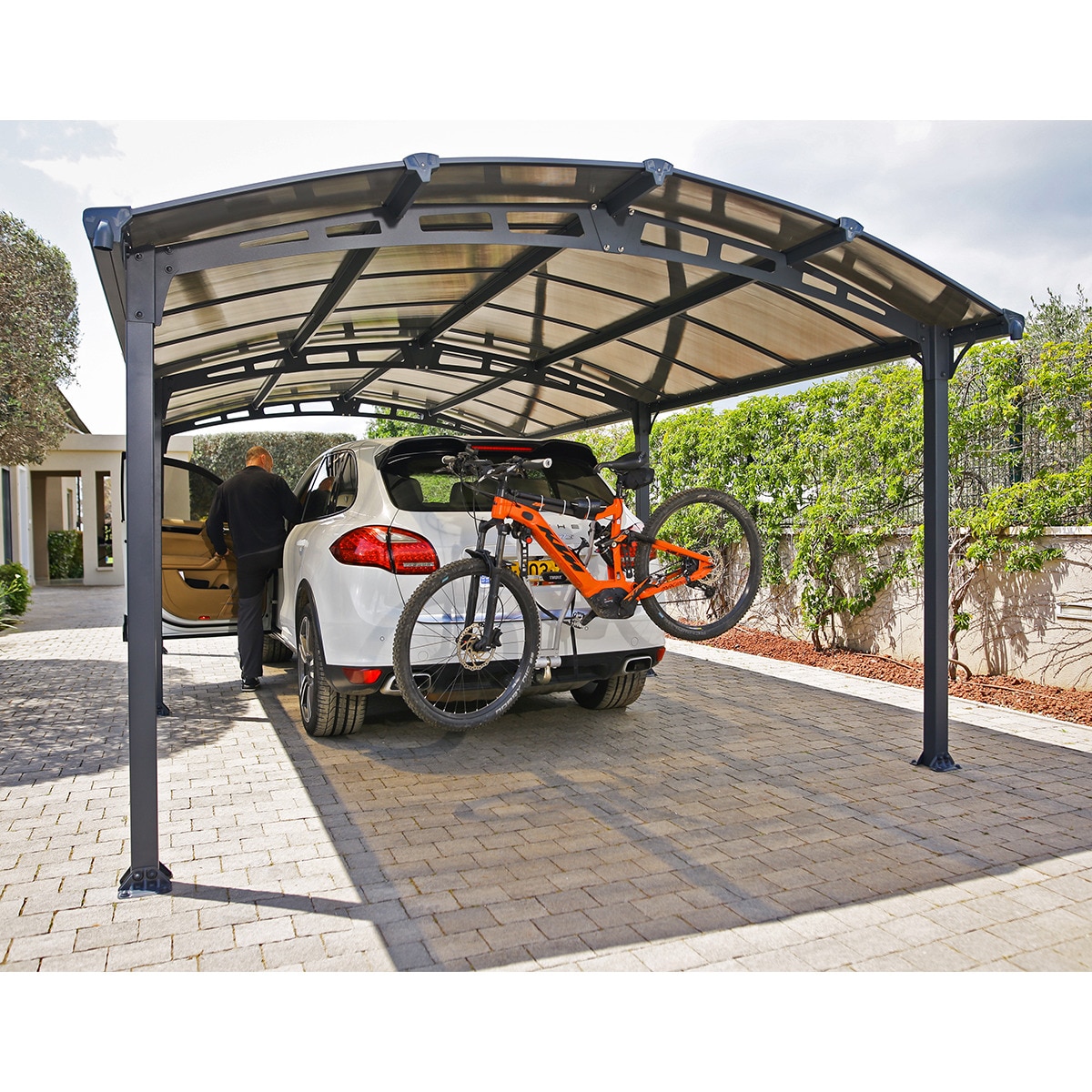 Cochera Aluminio Arcadia 359x649x242 cm Gris oscuro-5