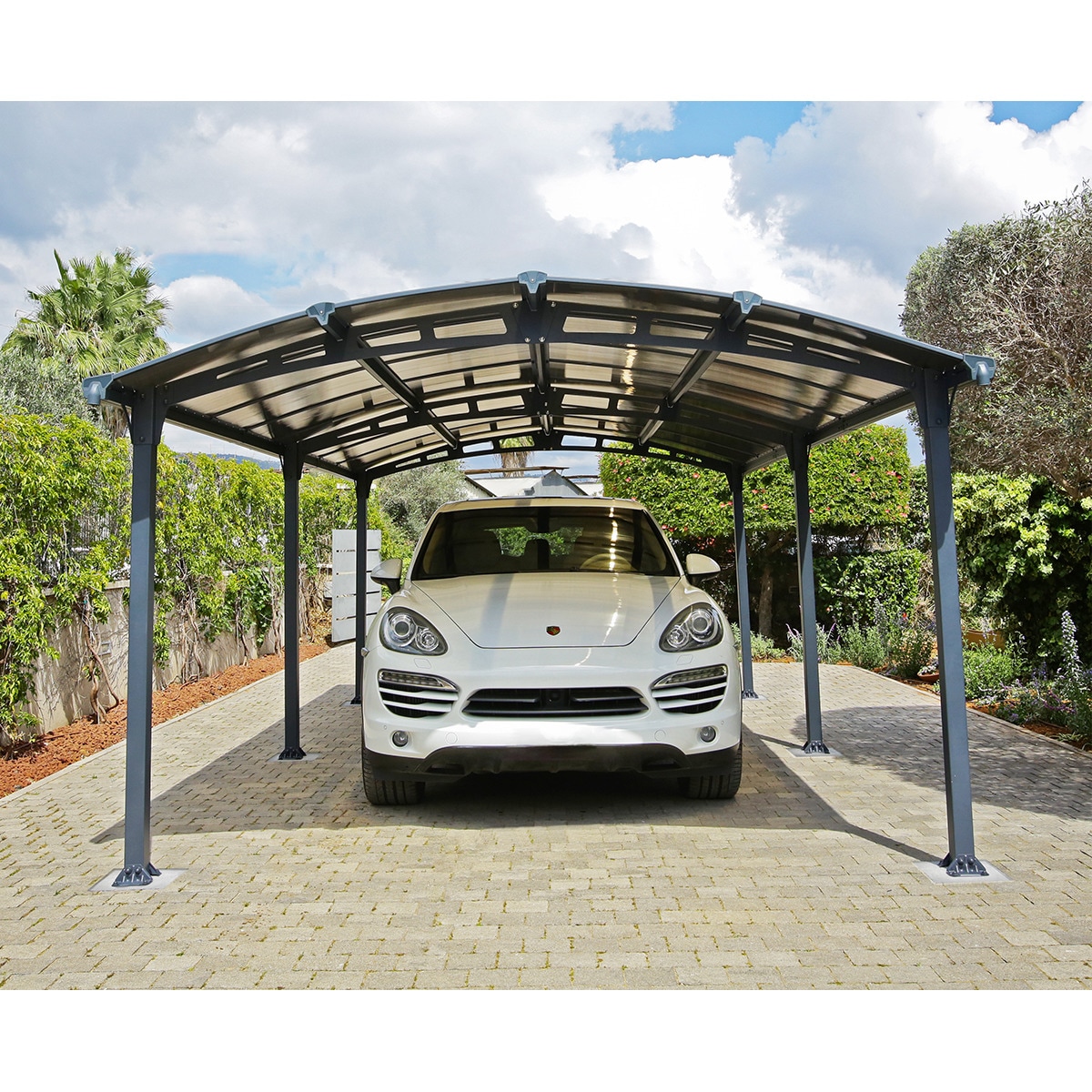 Cochera Aluminio Arcadia 359x649x242 cm Gris oscuro-3