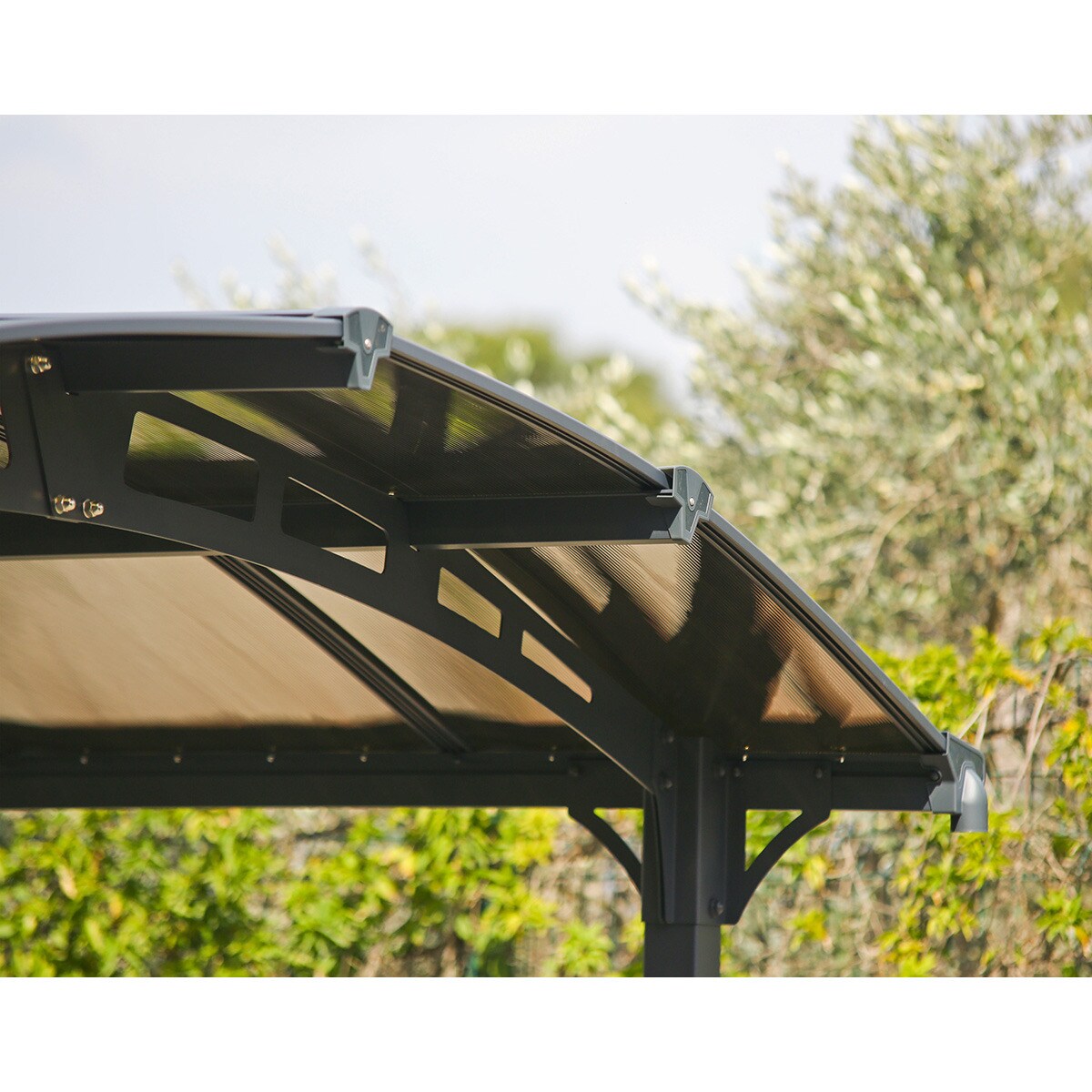 Cochera Aluminio Arcadia 359x863x242 cm Gris oscuro-8